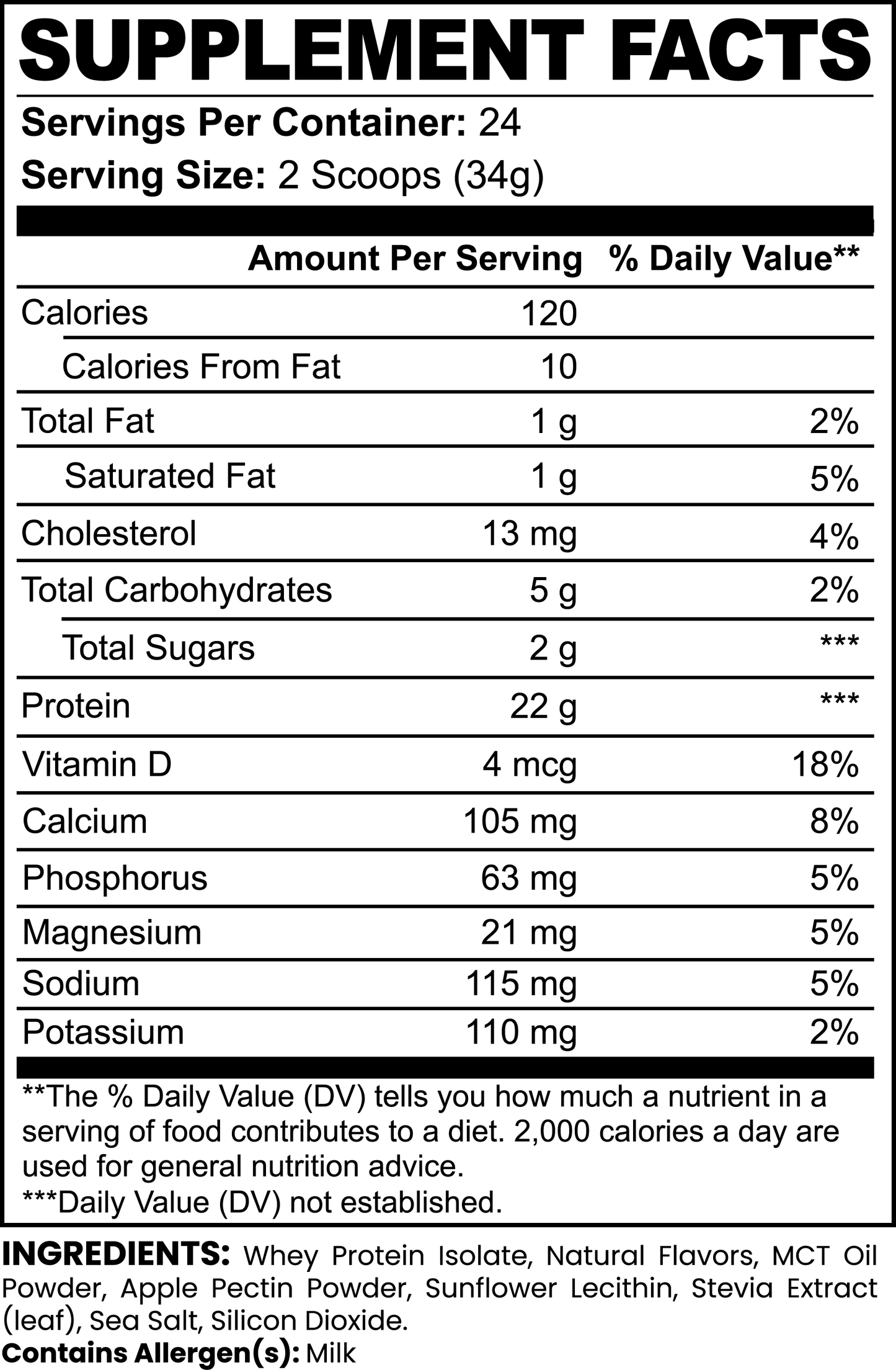 100% Whey Protein Isolate : Vanilla Dream